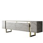 Hanah Home Mueble para TV Travertino y Oro